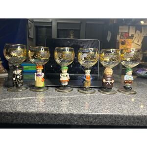 Authentic Goebel, Hummel Figurine Stem, Wine Glasses (6pc) Excellent Condition